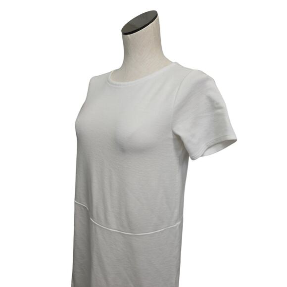 Eileen Fisher T Shirt Dress Size XXS Tencel Ponte Shift Tunic Crewneck in White - Picture 8 of 11